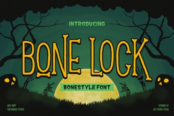 Bone Lock: A Spooky and Mysterious Display Font for Halloween Designs